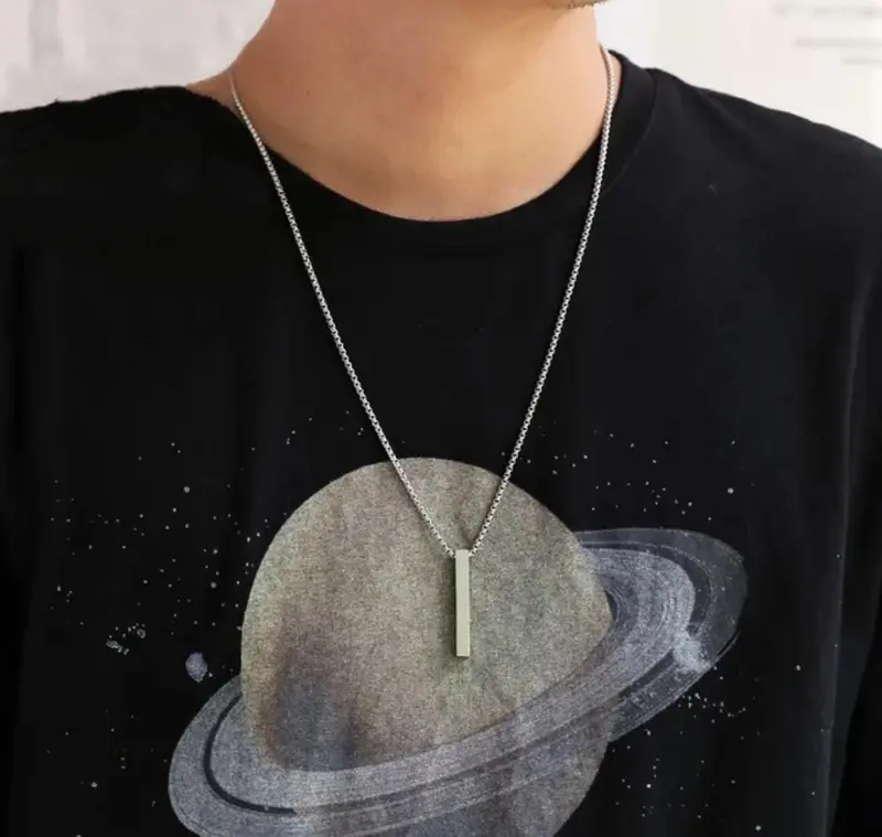 KALUNG TITANIUM PRIA LIONTIN BAJA FASHION ANTI KARAT TIDAK LINTUR jewellery Perempuan Laki-laki Kulit Kulit 1