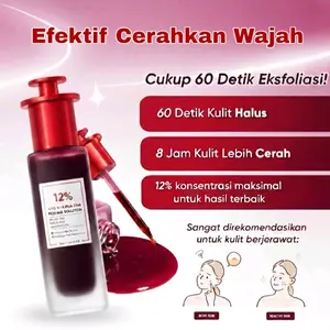 Peeling Exfoliasi 12% AHA BHA LHA 30ml Eksfoliasi Kulit Lembut Halus Cerah Kontrol Minyak Berlebih peelingsolution solution