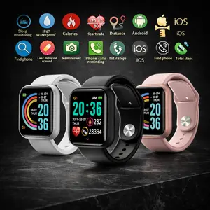 Jam Tangan Smartwatch Premium Digital Anak Sekolah sampai Dewasa Android Bluetooth Heart Rate Monitor Water Resistant Sporty Elegan dengan Layar 1.3 Inch & Strap Silica Gel Nyaman