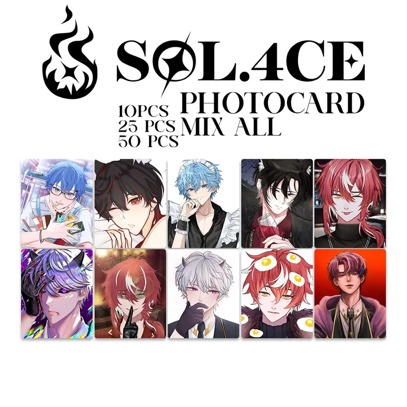 Photocard TERBARU 2025 Pracetak Glossy kualitas HD SOL.4CE HARIS CAINE,GIN GEHEENNA,IZUMI SOUTA,MISUKI AIRON V TUBER 5