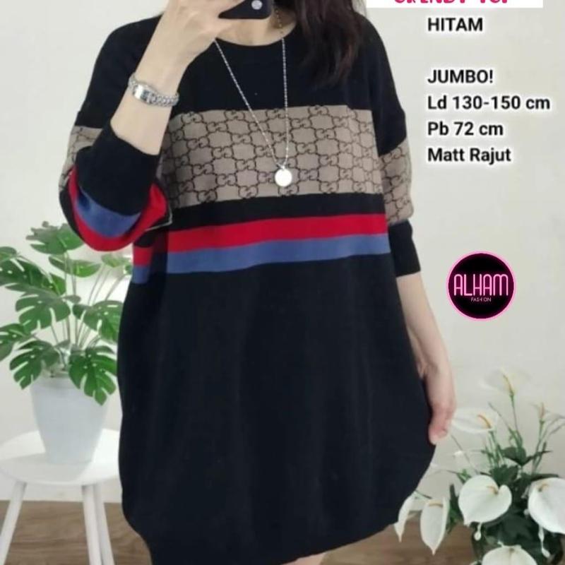 BLOUSE JUMBO WANITA LD 130-150 SIZE XXXL RAJUT IMPORT MOTIF TERBARU PAKAIAN WANITA BAJU ATASAN OVERSIZE LENGAN PANJANG Knitwear 0