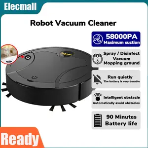 5-in-1 Robot Vacuum Cleaner with Mop - Ultra-Thin, 4000Pa Strong Suction, Tangle-Free Pet Hair Cleaning, Auto Mop Spray, Anti-Drop, for Hard Floor & Carpet