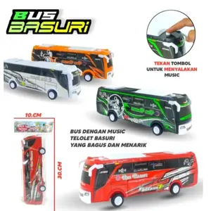 Mainan Bus Basuri plastik Mobil Sekolah Lampu Suara baterai Lt60