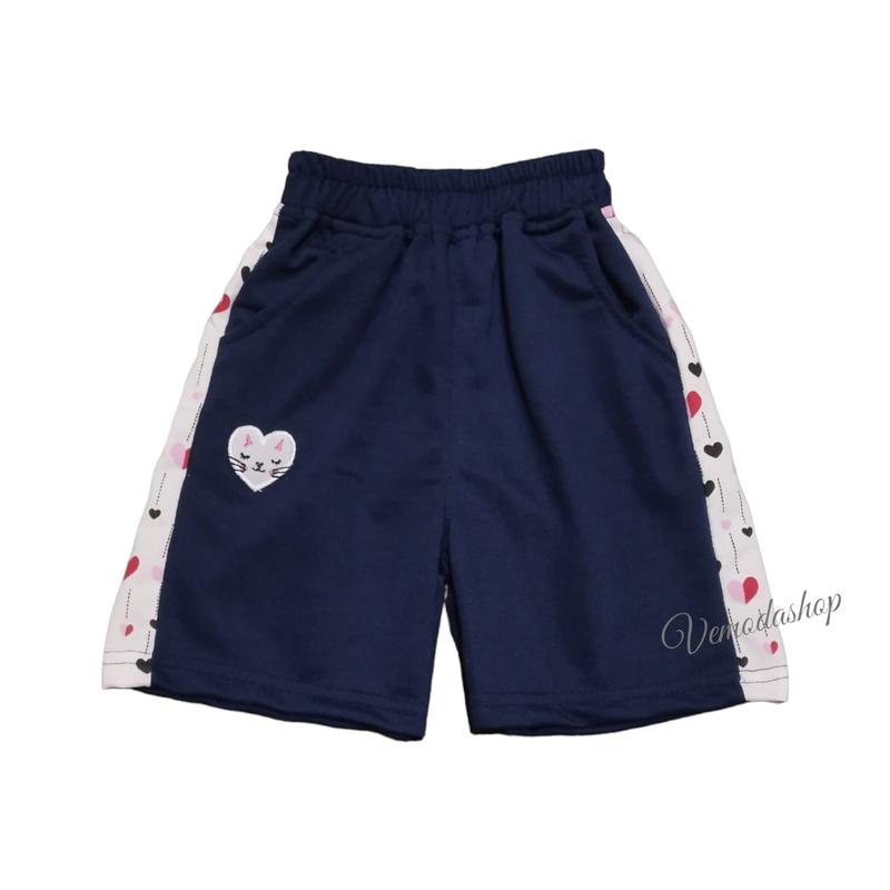 VEMODASHOP - Celana Pendek Anak Perempuan Usia 3-14 Tahun Motif LOVE KOMBINASI Fashion 2