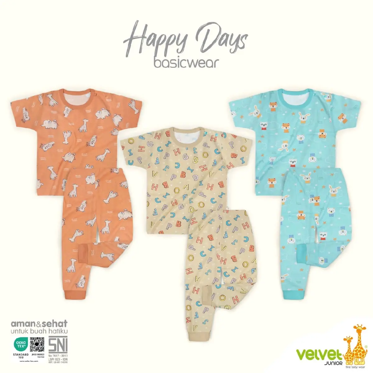 1 SERI SET PENDEK PANJANG HAPPY DAYS