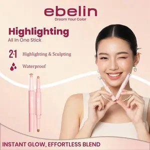 EBELIN - HIGHLIGHTING ALL IN ONE STICK | Tahan Lama & Waterproof | Contour Stick | Highlighter Stick | Makeup Stick | 2in1 Contour Highlighter | Contouring Makeup
