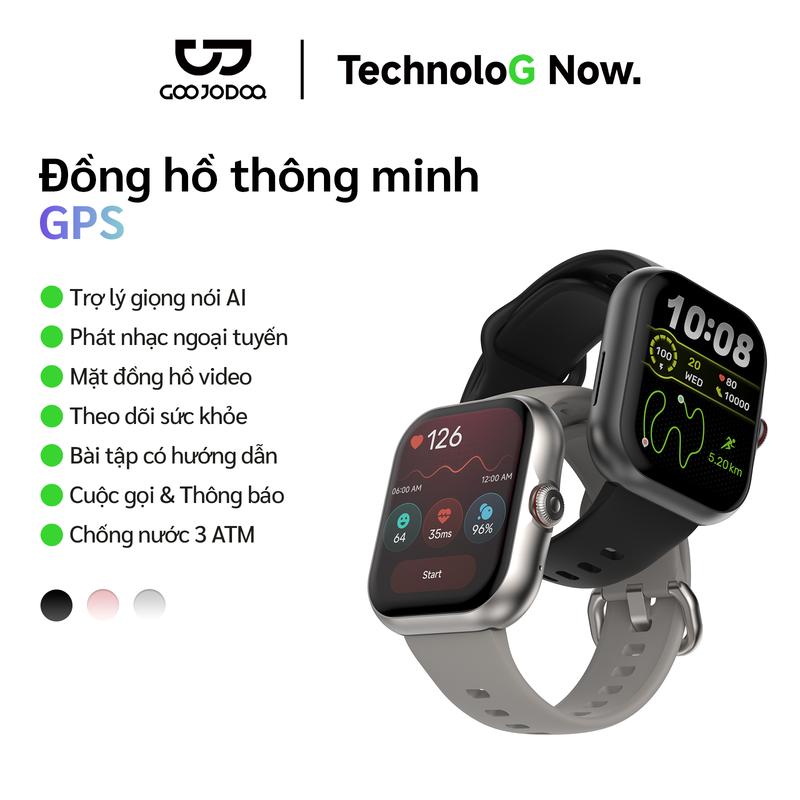[GOOJODOQ*KOL/KOC] Đồng hồ thông minh GPS,Trợ lý giọng nói AI,Phát nhạc ngoại tuyến,Mặt đồng hồ video,Theo dõi sức khỏe,Cuộc gọi & Thông báo,Chống nước 3 ATM,Bài tập có hướng dẫn