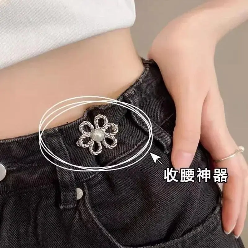 Thắt Lưng Hoa Kim Loại Có Thể Điều Chỉnh, Thắt Lưng Tàng Hình, Trang Trí Đơn Giản, Khóa Cặp Đôi, Quần, Váy, Thay Đổi Kích Thước Từ Lớn Đến Nhỏ Women Nữ 3