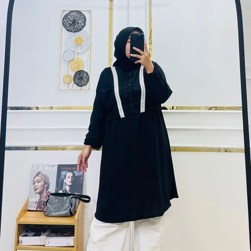 ATASAN CRINKLE WANITA TALI DADA POLOS 2