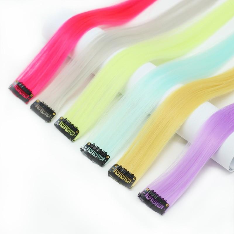 BEAUTY Wig Jepit Rambut Palsu Lurus Panjang Single Hair Extention Colourful Wanita / Klip Wig Rambut Palsu Cewek Korea Warna Warni Hair Clip Import 6
