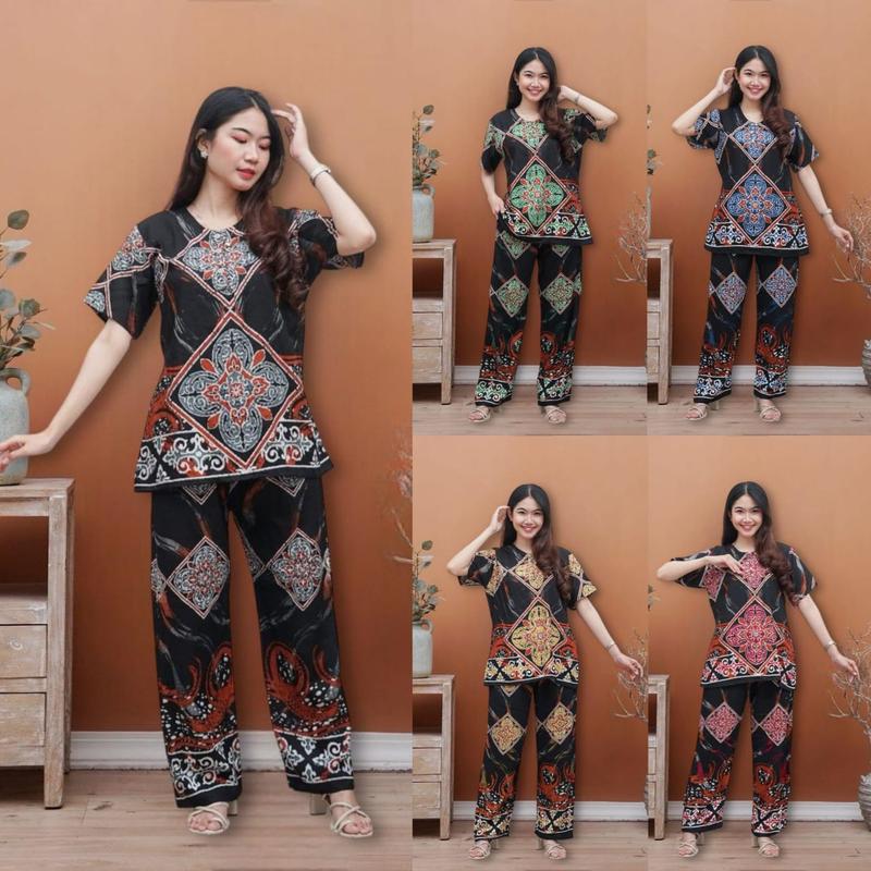 Setelan CP KANISYA Baju Tidur Celana Panjang Premium Oneset Busui Piyama Rayon Kekinian Wanita Pendek Katun 2
