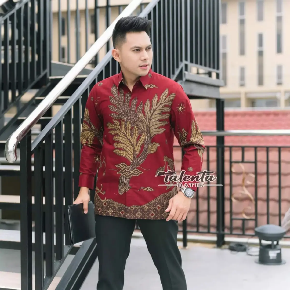 Kemeja batik pria lengan panjang bahan katun halus baturaden lapis furing hero