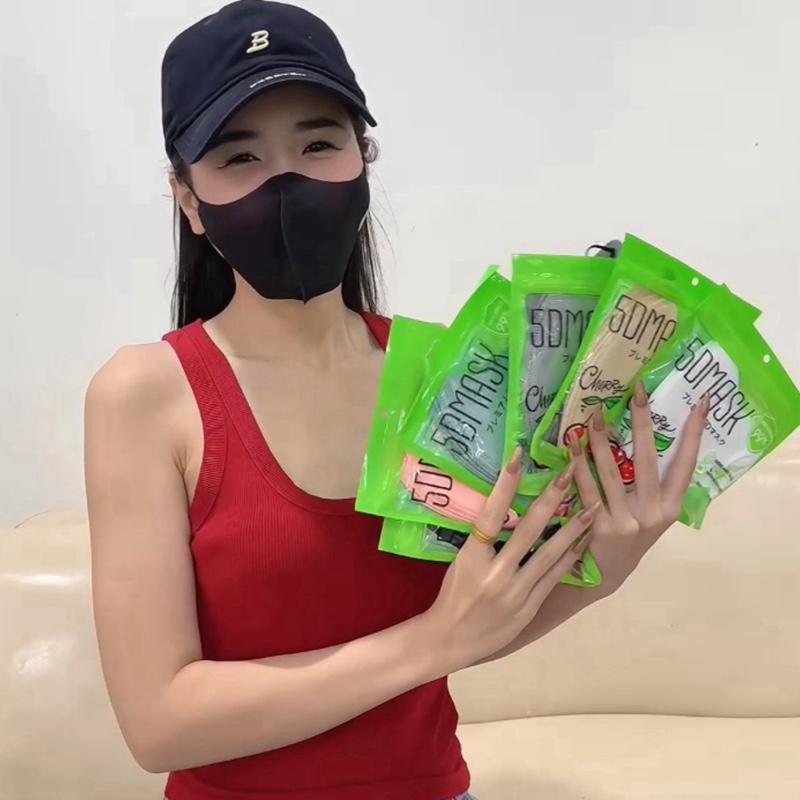  Set 500 cái  Tặng 20 khi mua trên Live  Khẩu trang 5d Cherry  3 lớp vải giữa giấy kháng khuẩn dày dặn chống nắng chống bụi chống bụi chống tia uv     1 túi zip đóng 20c 