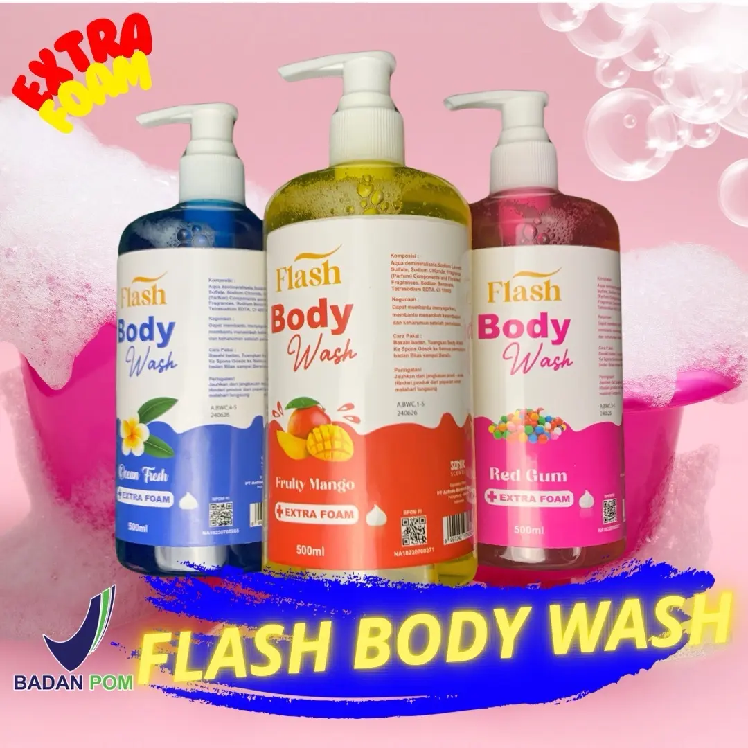 PAKET ISI 3 PUMP SABUN MANDI CAIR BPOM 500ML TERMURAH