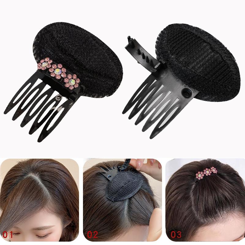 Product Introduction of Girls and Girls Fluffy Sponge Mat Hair Styling Sponge Mat Forehead Clip Princess Rhinestone Flower 3