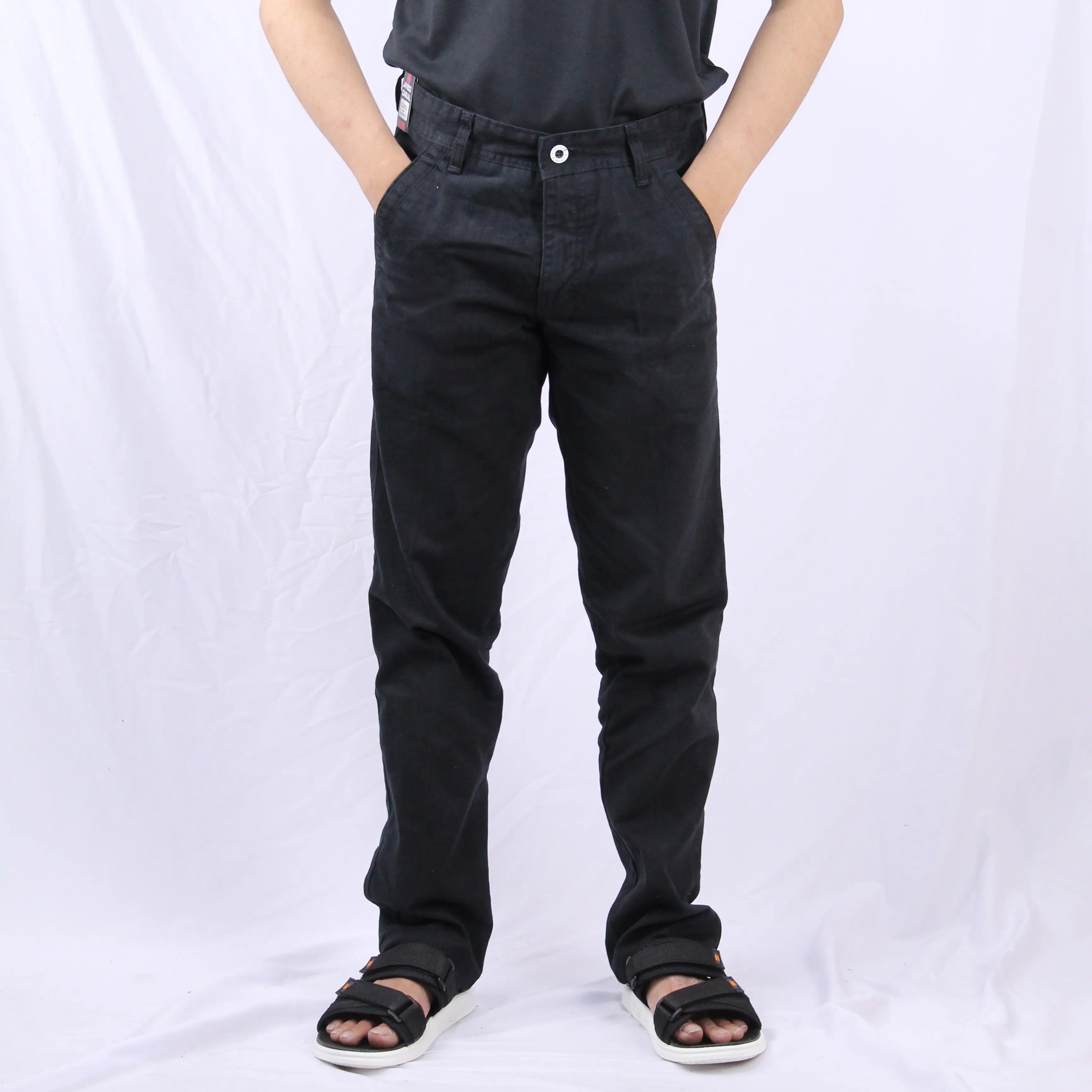 Celana Panjang Pria Slimfit Hitam Semijeans Katun Polos Gelap Distro Jaysco Cowo Cowok Laki Dewasa Remaja Bagus Simple Bawahan Skinny