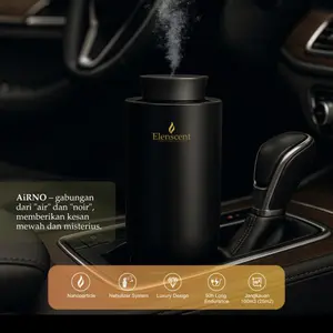 Elenscent Car Scenting Diffuser Pro Premium Pengharum Untuk Ruang Mobil USB C Recharge Metal Solid