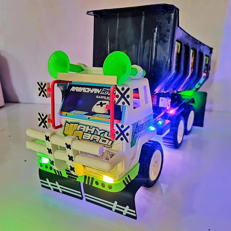 Product Introduction of Miniatur Truk Pasir Handmade dengan Lampu Rainbow RGB 3 Mode - Hadiah Unik dan Menarik untuk Anak-Anak training warna warni mainan membangun 3