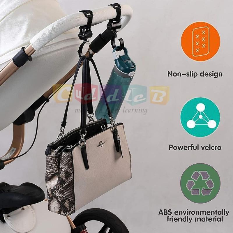 Product Introduction of CuddleB Baby Stroller Hook Hanger Prams Hanger for Baby Carriage Stroller Bag Hanger Stroller Accessories Hooks Travel Plastic 5