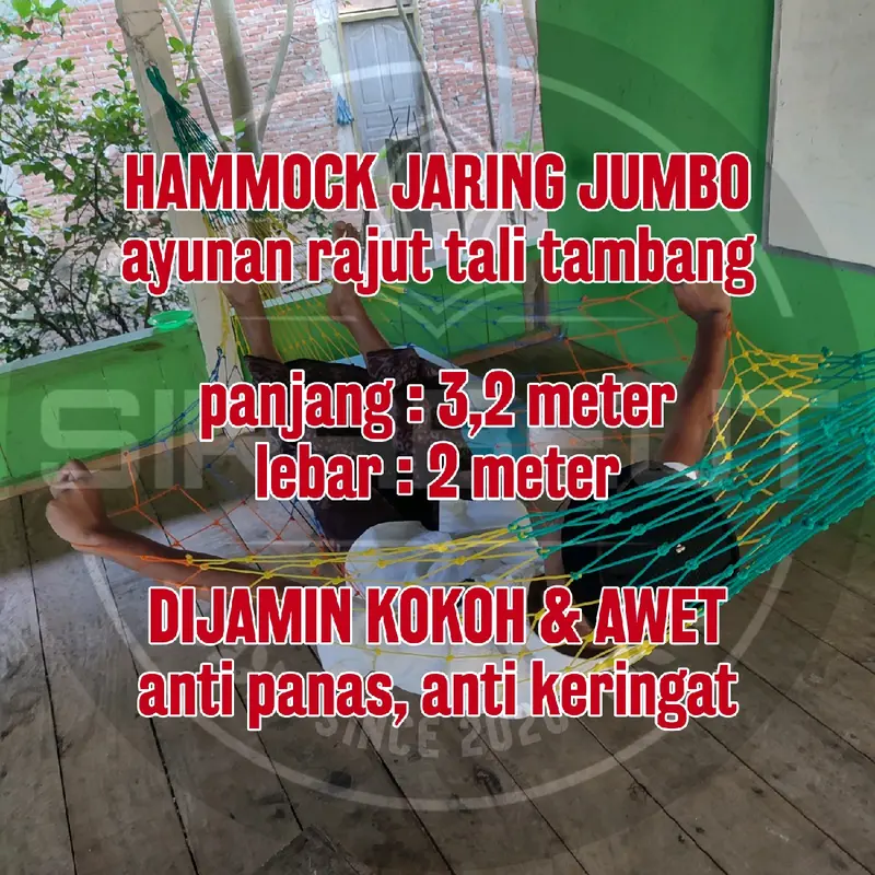 Hammock Jaring Jumbo Anti Keringat Anti Panas untuk Santai dan Mancing - Outdoor, Camping 1