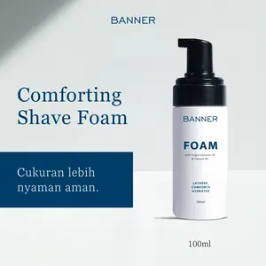 Banner Comforting Shave Foam (Krim Cukur dengan Virgin Coconut Oil & Vitamin B5)