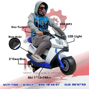 MOTOR AKI N-MAX MVP 7166 DENGAN MENGAKAN AKI 12VOLT GAS TANGAN