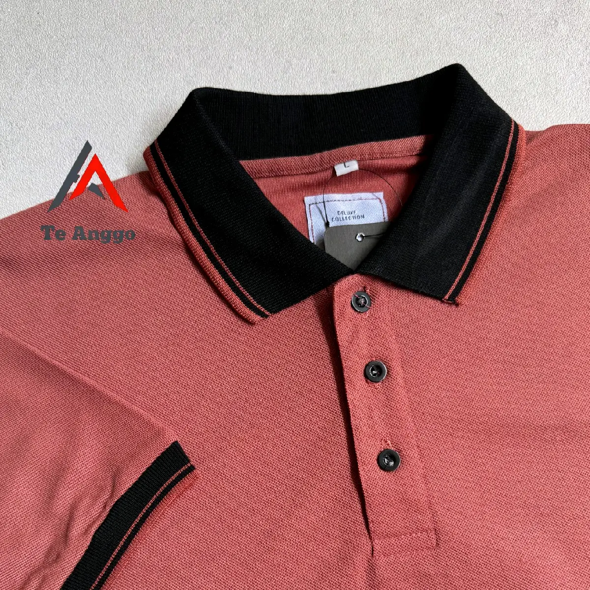 Kaos Kerah Polo Shirt Pria Wanita Polos Kombinasi List Lengan Pendek Berkerah Kancing Depan