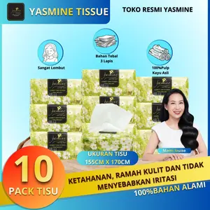 Yasmine Tisu 10 PACK 360 helai 3 ply Lembut Kuat & Tidak Robek Aman untuk Kulit Sensitif Kualitas Tinggi Harga Promo Murah Gratis Ongkir Bisa COD Tisu Wajah & Dapur - Sheets