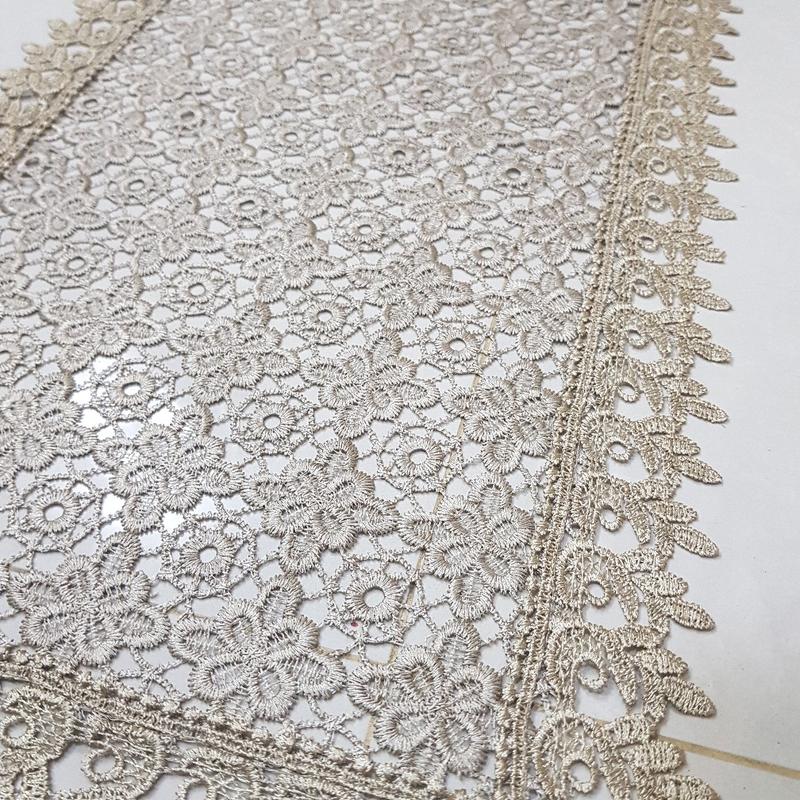 Product Introduction of taplak meja ruang tamu mewah ukuran 100 x 40cm rajutan bordir 10