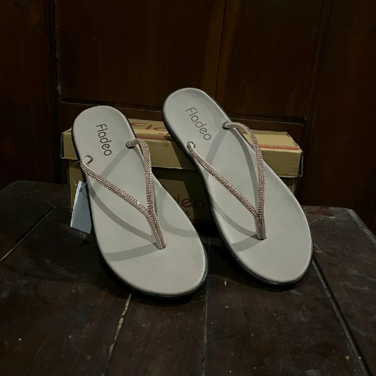 Sandal fladeo wanita Japit bling kristal || Sendal jepit flat full motif Blink kristal