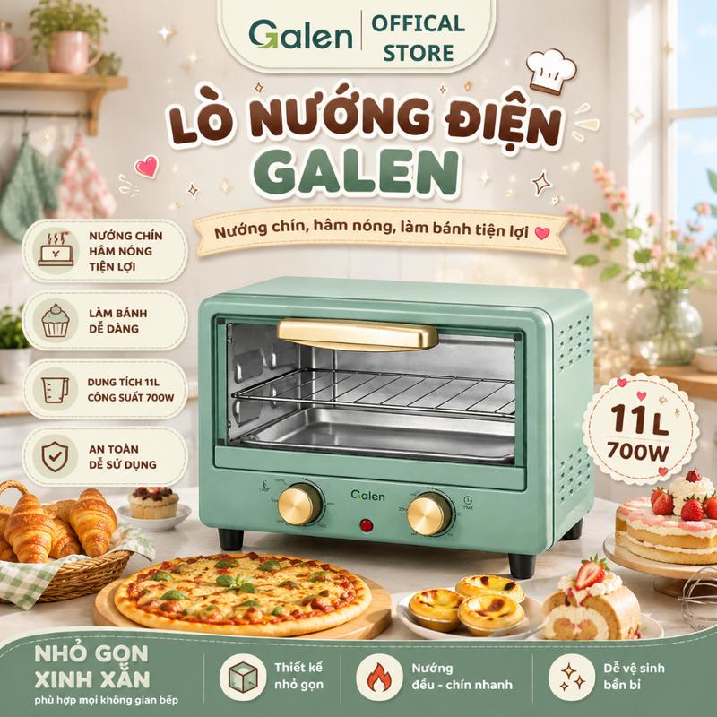 Lò Nướng Điện Mini 11L 700W Nhỏ Gọn Đa Năng Nướng Gà Bánh Thịt Rau Củ Tiện Lợi Cho Gia Đình
