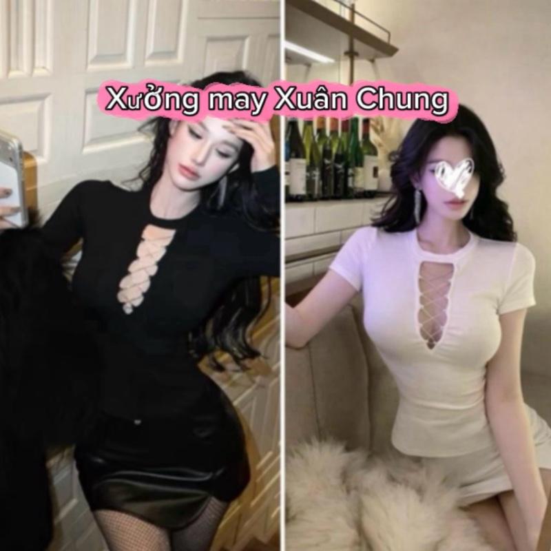 [A-520]<HÀNG ĐI LUÔN-> ÁO THUN CỔ TIM  PHỐI DÂY ĐÁ COTTON BORIP CỘC TAY ĐÍNH ĐÁ LẤP LÁNH  dáng baby tee mặc đi làm đi chơi sang chản