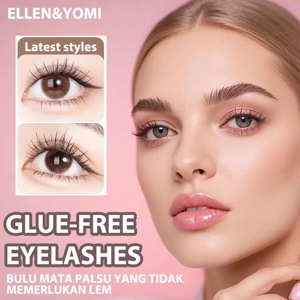 Bulu Mata Palsu Tanpa Lem Premium Eyelashes | Bulumata Extension | YOMI & ELLEN  | Wajah
