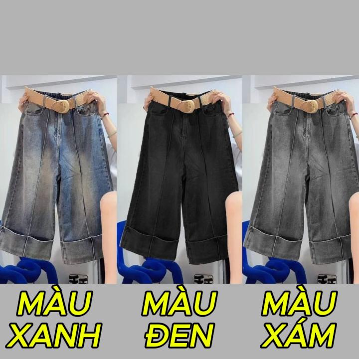 Quần Jeans Lửng Gập Gấu Tapo cạp chun sau, không bao gồm dây lưng, tôn dáng, phong cách trẻ trung, sang trọng  [JLGG]