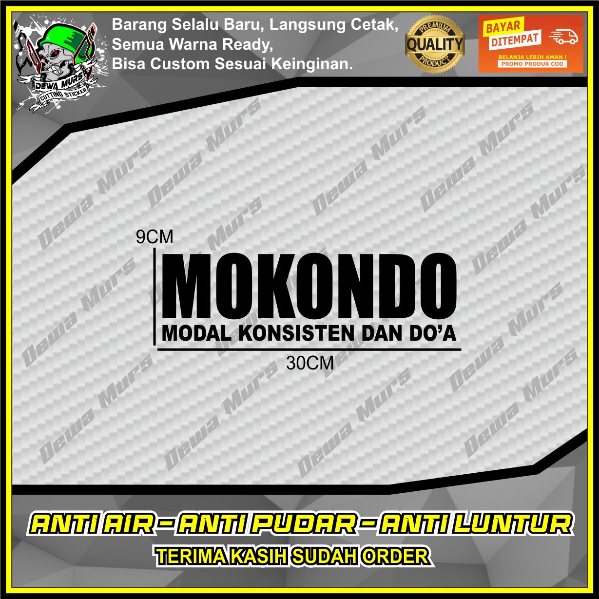 Cutting Sticker MOKONDO ( MODAL KONSISTEN DAN DO'A ) V2  Sticker Cocok Buat Motor Dan Mobil