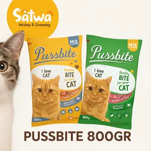 PUSSBITE 800GR PUSS BITE 800 GRAM- Makanan Kucing Pakan Premium Kucing Kering Pussbite Tuna / Pussbite Salmon Makanan Kucing