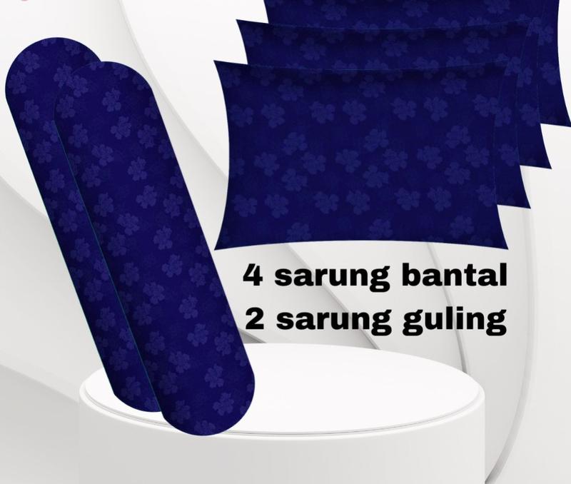Sarung bantal sarung guling isi 6pcs 4 sarung bantal dan 2 sarung guling motif embose polos 4