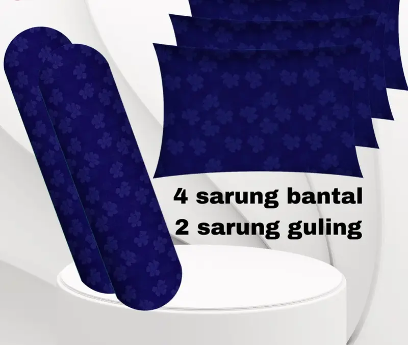Sarung bantal sarung guling isi 6pcs 4 sarung bantal dan 2 sarung guling motif embose polos 3