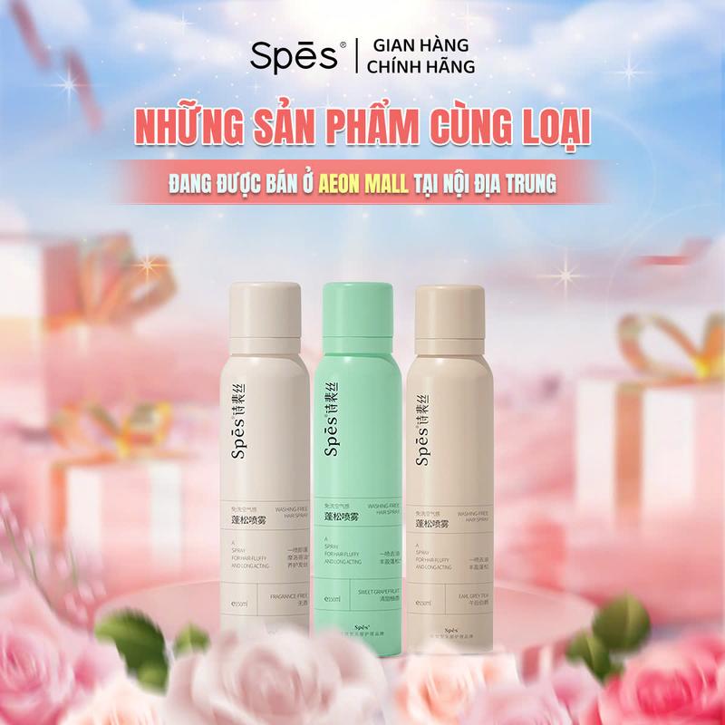 Xịt dầu gội khô SPES Chăm sóc tóc 3 lớp Hương thơm Tạo phồng tức thì Thấm dầu Không dính Giữ kiểu tóc trong 8 giờ 150ml