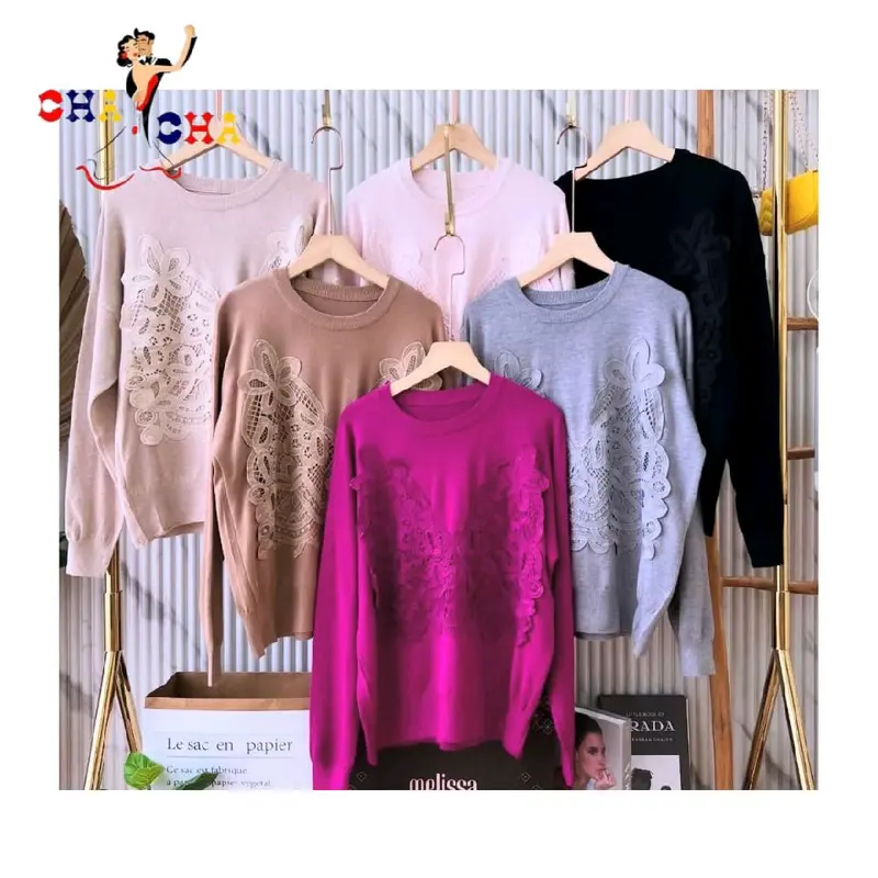 ATASAN RAJUT VARIASI RENDA / ATASAN  IMPORT KNITWEAR CASUAL WANITA 0