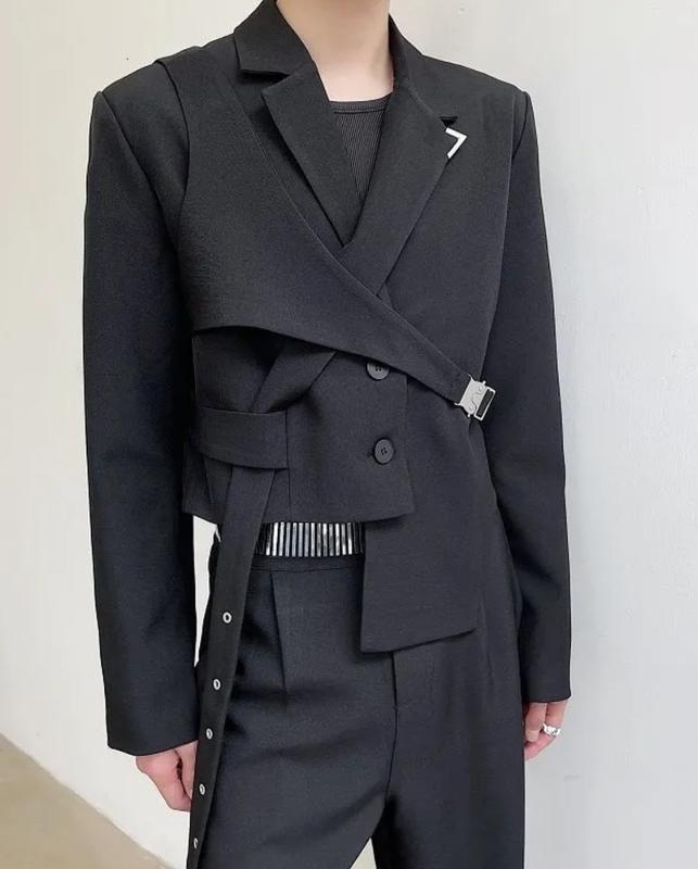 blazer 2in1 harajuku korean style keren Tangan Panjang 8