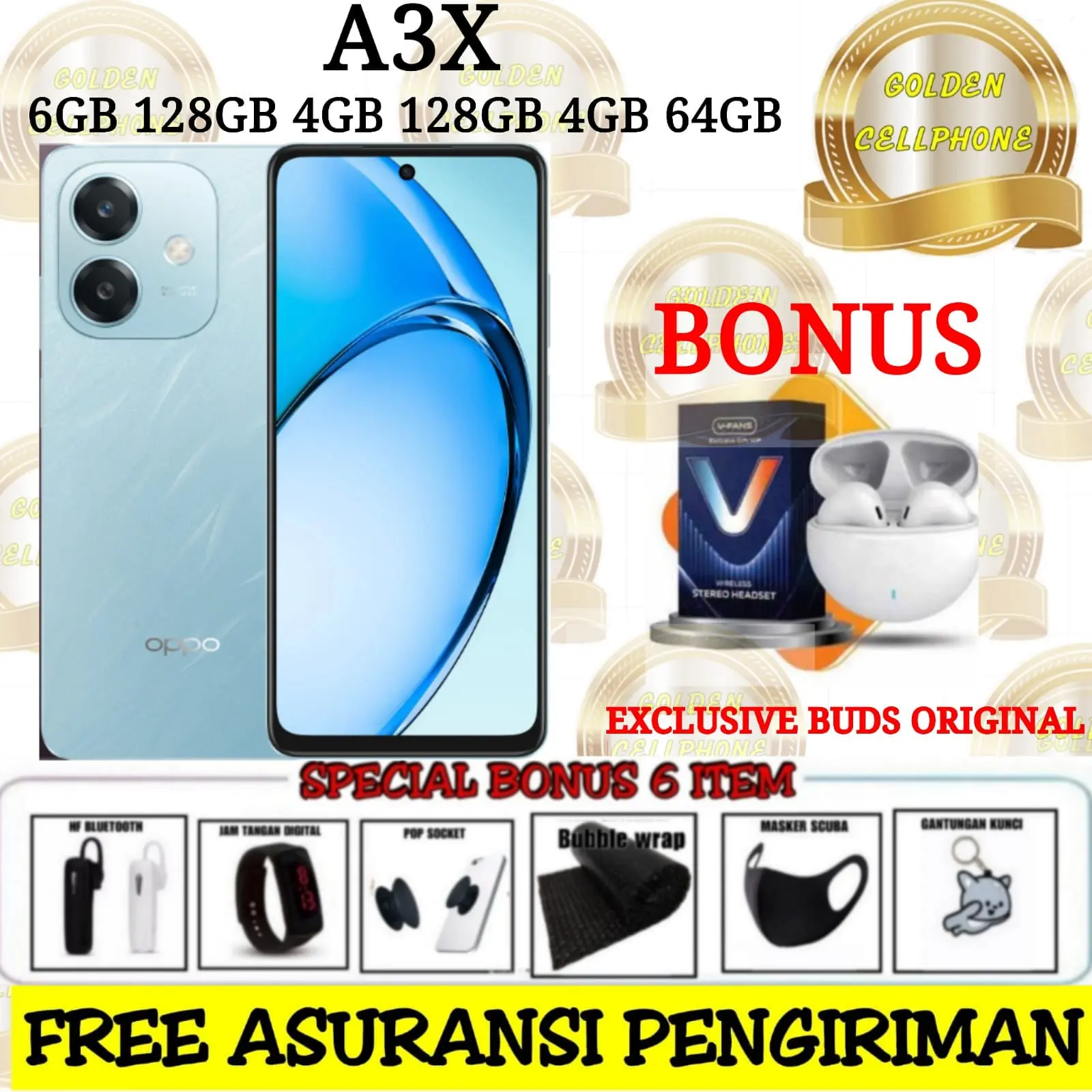 (PROMO LIVE) OPPO A3X 6/128 GARANSI RESMI