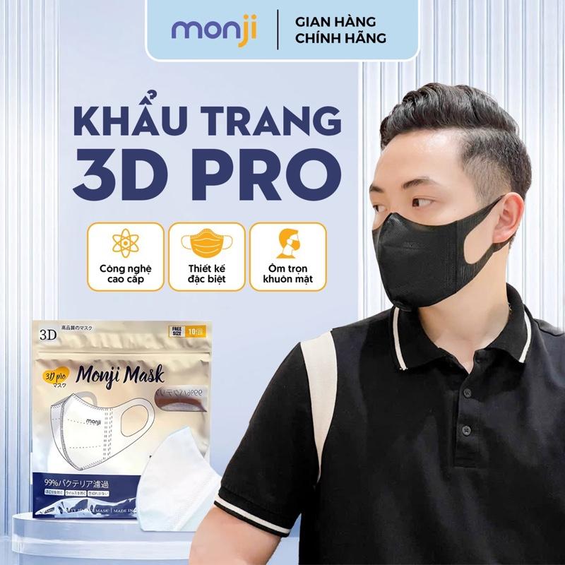 200 Chiếc Khẩu Trang SOÁI CA - 3D Pro Monji Cao Cấp Công Nghệ Nhật Bản Mask 3 Lớp Lọc Khuẩn Chống Tia UV Nam Phụ Kiện