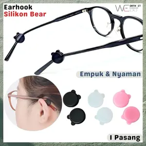 Worth It - Earhook Kacamata Silicone Pengait Model Teddy Bear Silikon Anti Slip 1 Pasang Glasses Super Lembut Ringan Nyaman Aman untuk Semua Jenis Kacamata