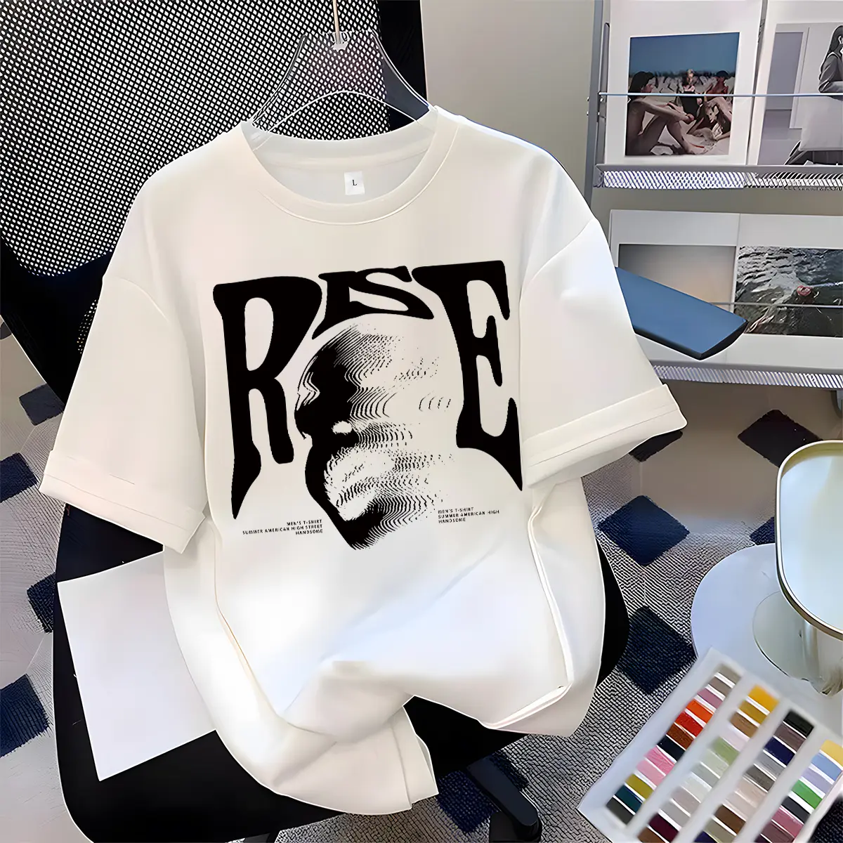 GF Kaos Wanita Boxy American Style Motif Printed Slim Fit T shirt Pria Oversize Basic Unisex Tee Katun Combed Bahan Nyaman Baju Atasan Wanita - Kaos Vintage Skena - Kaos Oversize Kece - Y0379