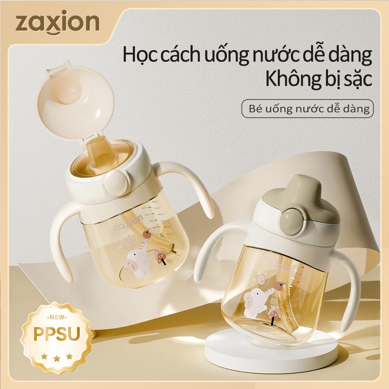 Bình Tập Uống Nước PPSU 280ML – Dễ Hút Cho Bé Mới Tập, Nắp Lật Chống Đổ, Bình nước tập hút cho bé, Không BPA | Tặng Nhiều Phụ Kiện
