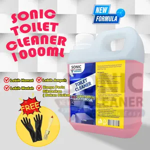 Sonic Toilet Cleaner Gratis Kuas dan Sarung Tangan - Pembersih Toilet, Kloset, Shower, Keran Stainles - Cairan Ajaib Pembersih Viral Terlaris