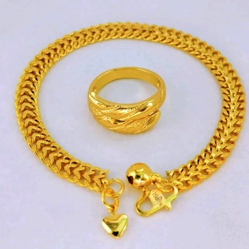 Gelang Tikar Free Cincin Motif Ulir Gelang Wanita Terbaru Elegan Tahan Karat Emas Bracelets