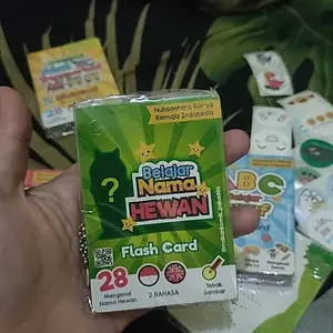 FLASHCARD EDUKASI - Flash Card Anak Mainan Edukatif Huruf Angka HIjaiyah Hewan Binatang Anggota Tubuh Profesi Kartu Belajar Pintar Bilingual Bahasa Inggris