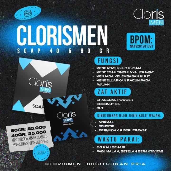 CLORISMEN Soap 80 gram Facial Wash Perawatan Wajah Pria 4